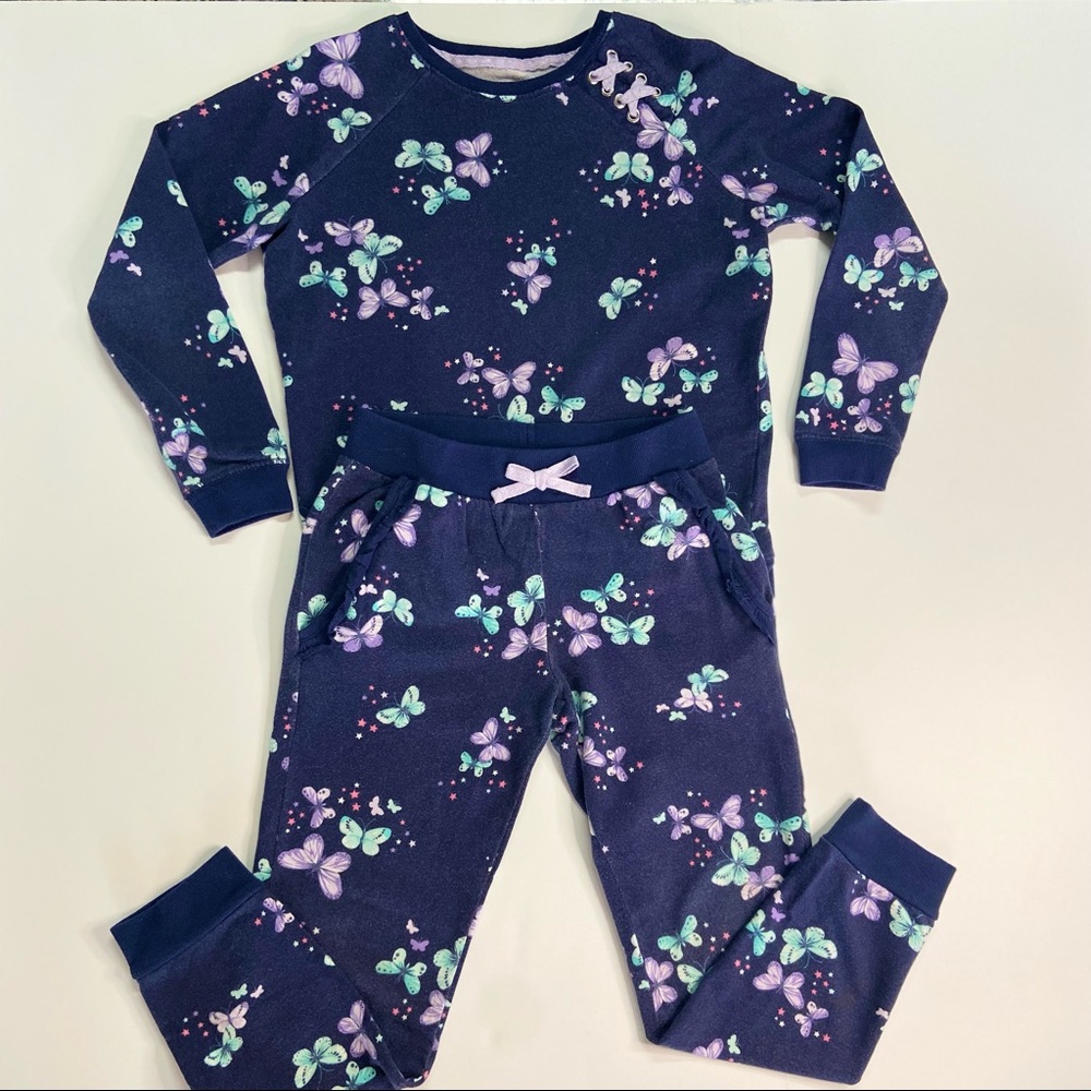 Girls Butterfly Sweatsuit Set